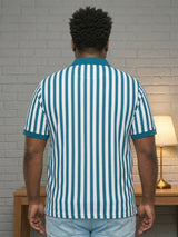 Men Plus Size Chalk Multi Striped Polo