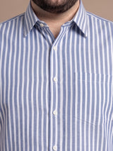 Men Plus Size Raptor Multicolor Striped Casual Shirt