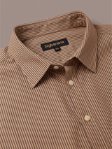 Men Plus Size Raxyn Rust Striped Shirts