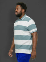 Men Plus Size Seabreeze Multicolor Textured Polo Tshirt