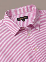 Men Plus Size Selrix Pink Striped Shirts