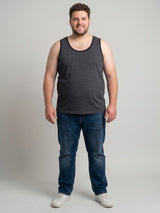 Men Plus Size Hefty Grey Solid Vest