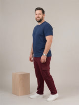 Men Plus Size NightThread Maroon Solid Trackpants