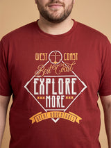 Men Plus Size Lumivox Maroon Printed Co-Ords