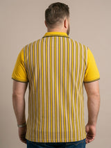 Men Plus Size Glowix Multi Striped Polo
