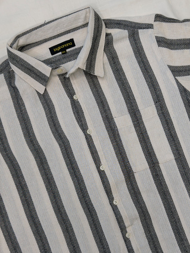 Men Plus Size Stripesafari Multi Textured Shirts