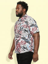 Men Plus Size Featherboat Multicolor Printed Casual Shirt