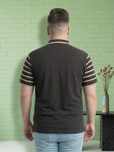 Men Plus Size Truffle Multi Striped Polo