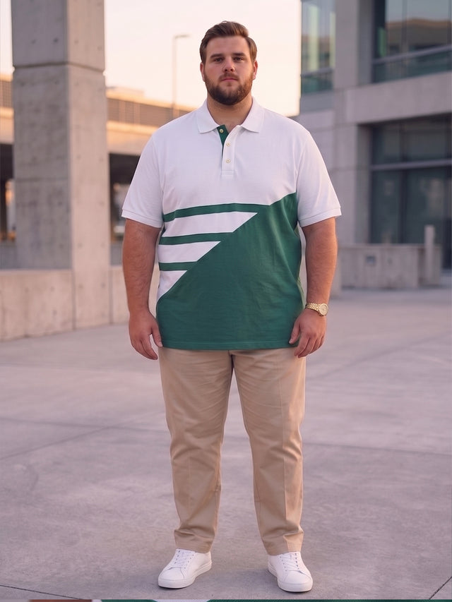 Men Plus Size Barge Colorblock Multi Polo Men Tshirt