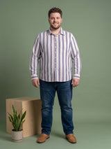 Men Plus Size Strivano Multi Striped Shirts
