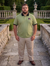 Men Plus Size Briar Green Textured Polo Tshirt