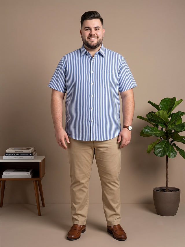 Men Plus Size Raptor Multicolor Striped Casual Shirt