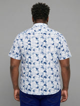 Men Plus Size Facet Multicolor Printed Casual Shirt