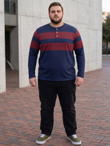 Men Plus Size Antonio Colorblock Henley Tshirt