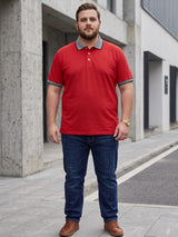 Men Plus Size Rush-Red Red Solid Polo Tshirts