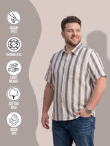 Men Plus Size Stripesafari Multi Textured Shirts