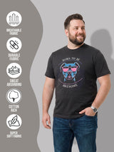 Men Plus Size Hypehound Black Printed Round Neck