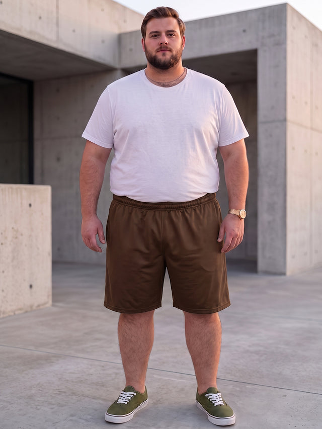 Men Plus Size Turbo-Olive Olive Solid Shorts