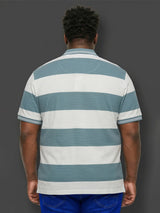 Men Plus Size Seabreeze Multicolor Textured Polo Tshirt