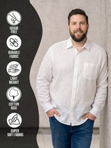 Men Plus Size Ivorynox White Solid Shirts