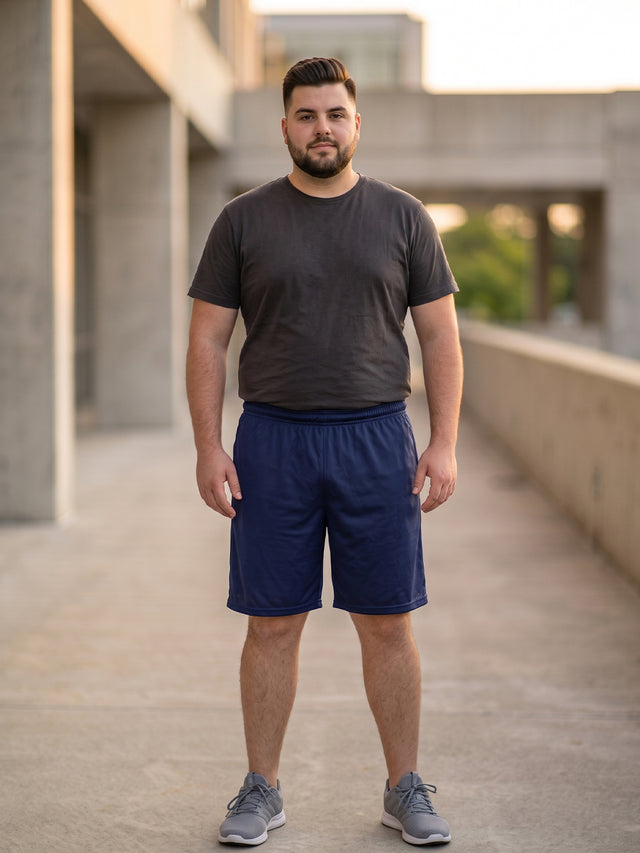 Men Plus Size Turbo-Navy Blue Navy Blue Solid Shorts