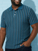 Men Plus Size Tenebra Multi Striped Polo