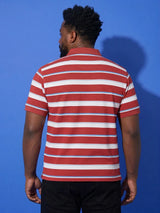 Men Plus Size Lineo Multicolor Colorblock Polo Tshirt