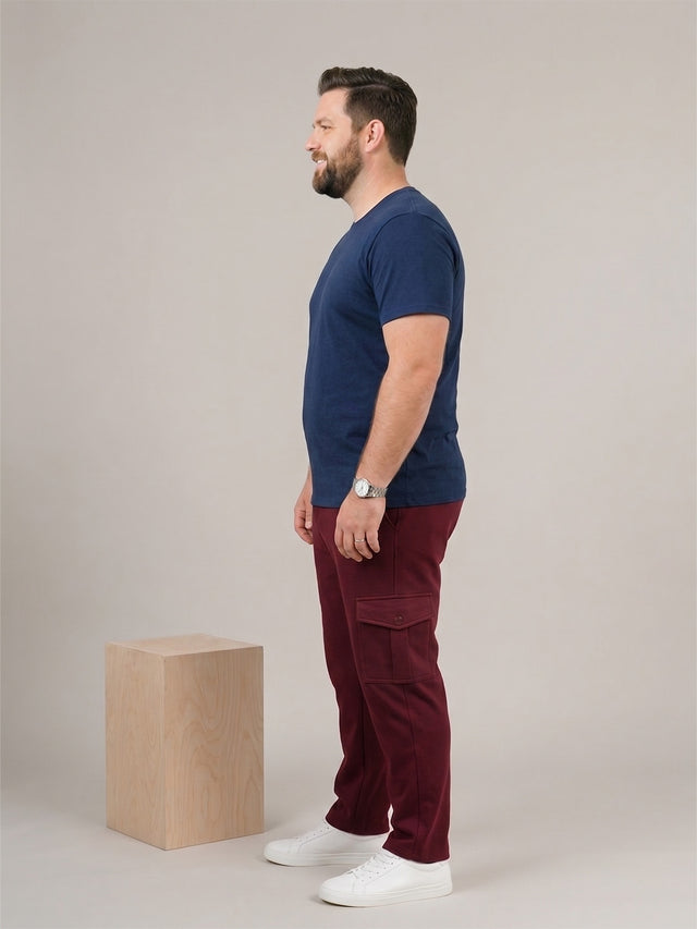 Men Plus Size NightThread Maroon Solid Trackpants