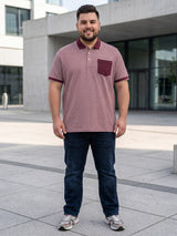 Men Plus Size Mevia Solid Maroon Polo Men Tshirt