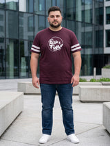 Men Plus Size Water Wine Printed Round Neck Tshirts