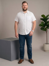 Men Plus Size Lactea White Textured Shirts