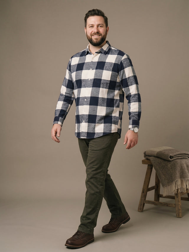 Men Plus Size Stronghold Multicolor Checkered Casual Shirt