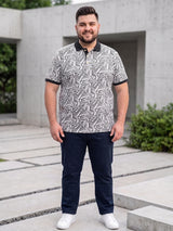 Men Plus Size Geoza Multi Printed Polo Tshirt