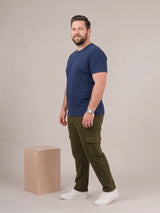 Men Plus Size Garrison Olive Solid Trackpants