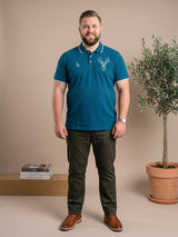 Men Plus Size Thom-Teal Solid Polo Tshirt