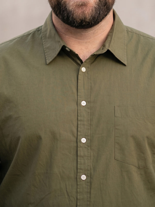 Men Plus Size Taupe Olive Solid Shirts
