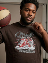Men Plus Size Kickster Brown Printed Co-Ords