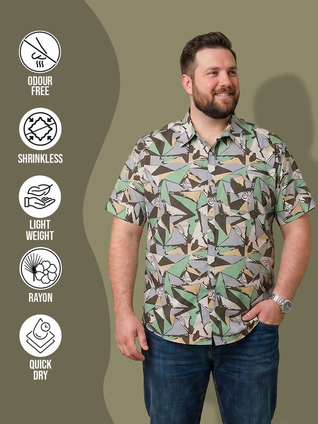 Men Plus Size Mossmatrix Multi Printed Shirts