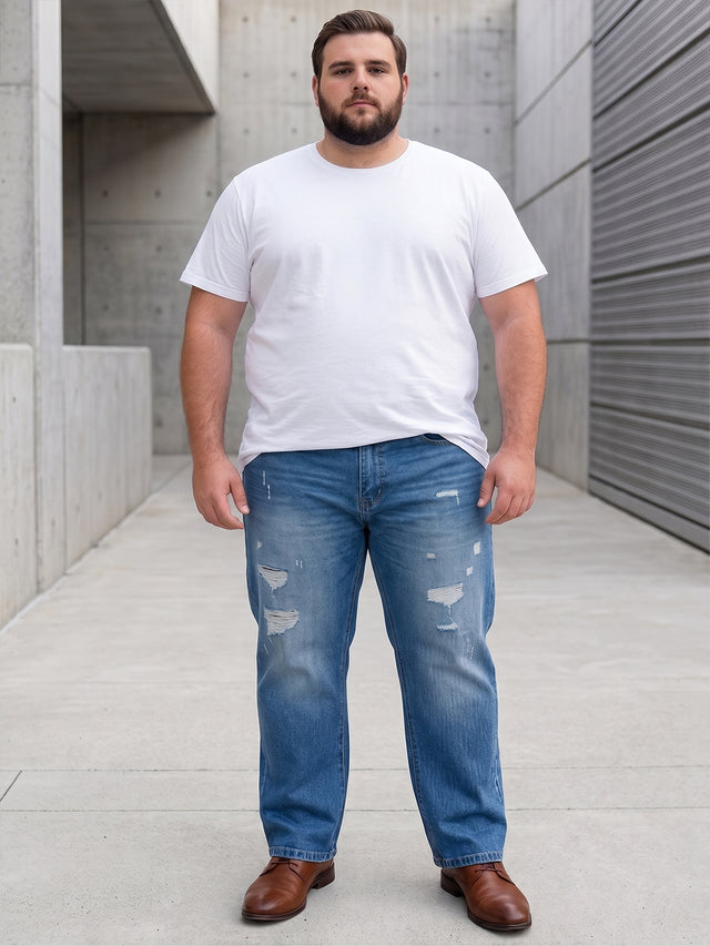 Men Plus Size Sawyer Navy Washed Jeans