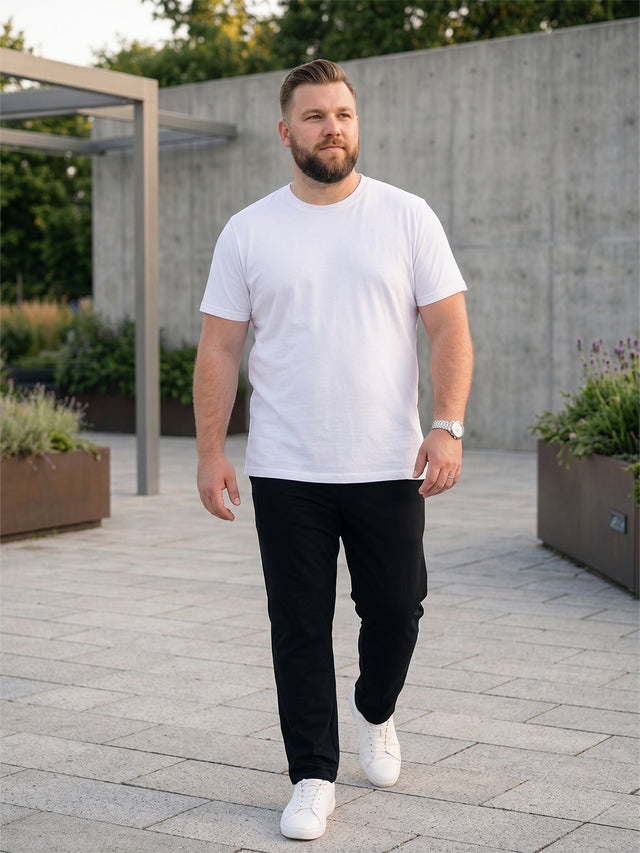 Men Plus Size Dashen Black Solid Trackpants
