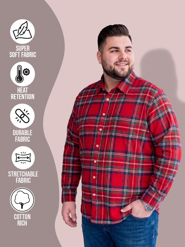 Men Plus Size Monroe Multi Check Shirts Shirts