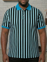 Men Plus Size Sapphire Multi Striped Polo