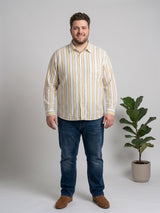 Men Plus Size Solviero Multi Striped Shirts