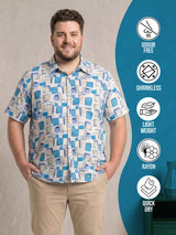 Men Plus Size Aquacube Multi Printed Shirts