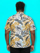 Men Plus Size Foliage Multicolor Printed Casual Shirt