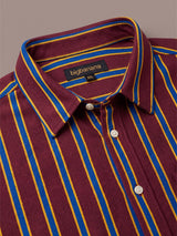 Men Plus Size Winewave Multi Striped Shirts