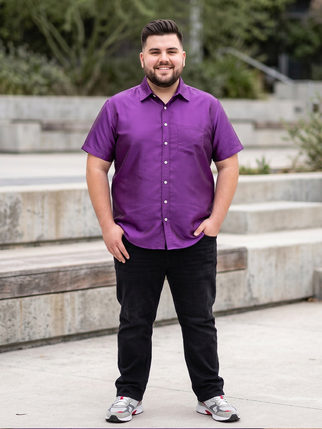 Men Plus Size Dura-V Solid Shirt