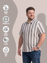 Men Plus Size Stripesafari Multi Textured Shirts
