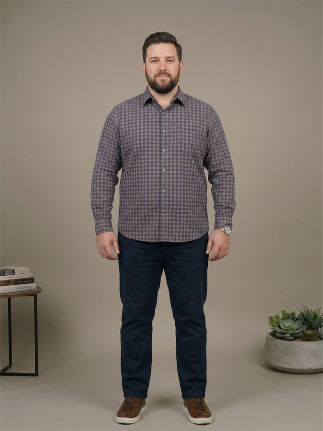 Men Plus Size Plaidorn Multi Check Shirts