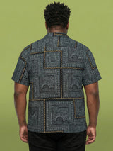Men Plus Size Sector Multicolor Printed Casual Shirt
